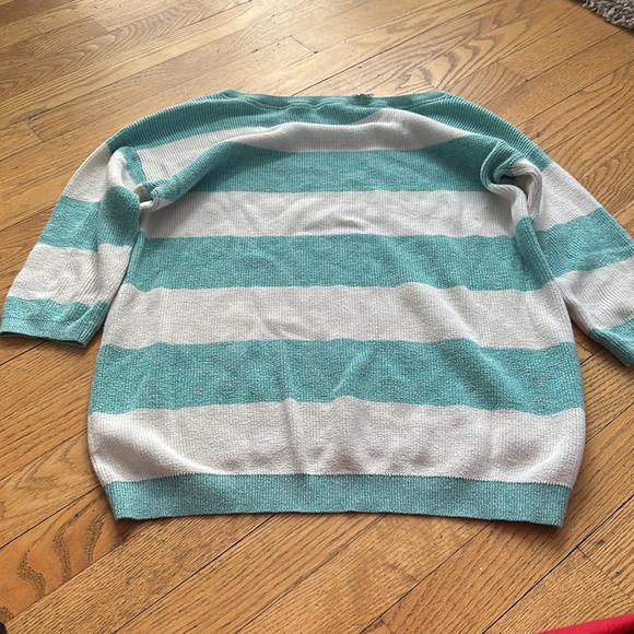 Aeropostale Striped Teal and White Sweater - Picture 7 of 8